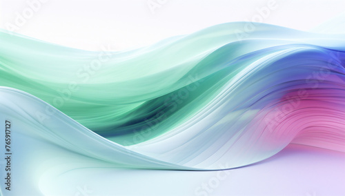 Closeup view of artistic electric blue wave pattern on white background