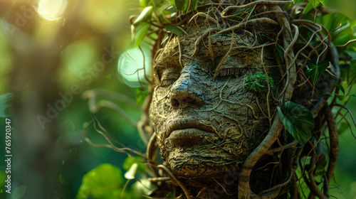 Portrait of Mother Earth with tree roots and plants․International Mother Earth Day. Environment and conservation concept.  © Edgar Martirosyan