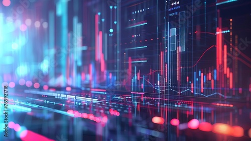 Business Financial Audit Concept with Data Analysis and Charts on Virtual Screen  Digital Illustration