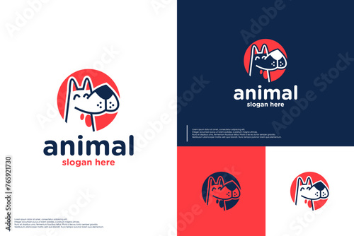 dog cartoon logo , icon pet store , logo design inspiration.