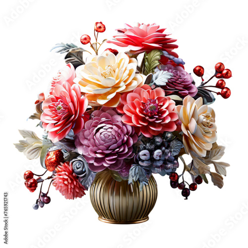 bouquet in a vase decoration planted in a ceramic pot image	
