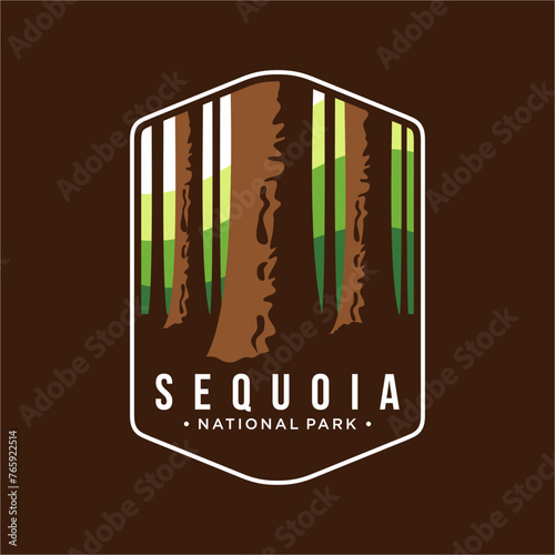 Sequoia National Park patch logo illustration on dark background