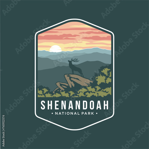 Shenandoah National Park Emblem patch logo illustration
