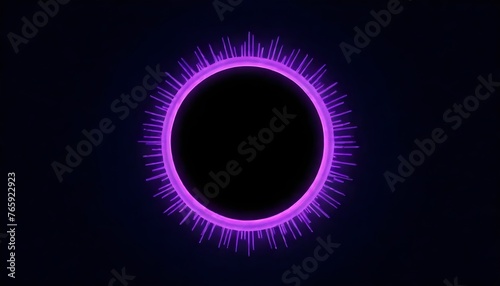 Neon purple circle with glowing spikes on a dark background