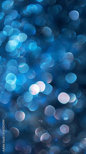 Abstract background of glitter vintage lights. De-focused banner blurred light element for cover decoration bokeh. Holiday concept with dark blue and gold particles. Christmas Golden shine particles