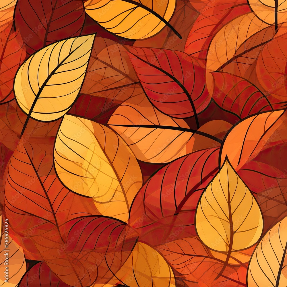 colorful autumn leaves, seamless pattern tile background, backdrop