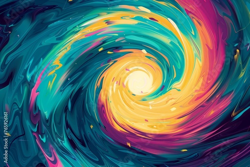 A hypnotic vortex of swirling colors creates a dynamic and creative visual, ideal for energetic and lively designs.