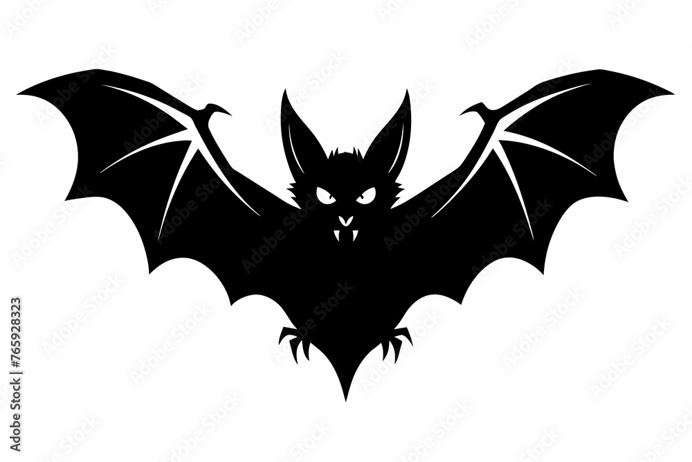 black silhouette of bat on white background black silhouette of bat on white background
