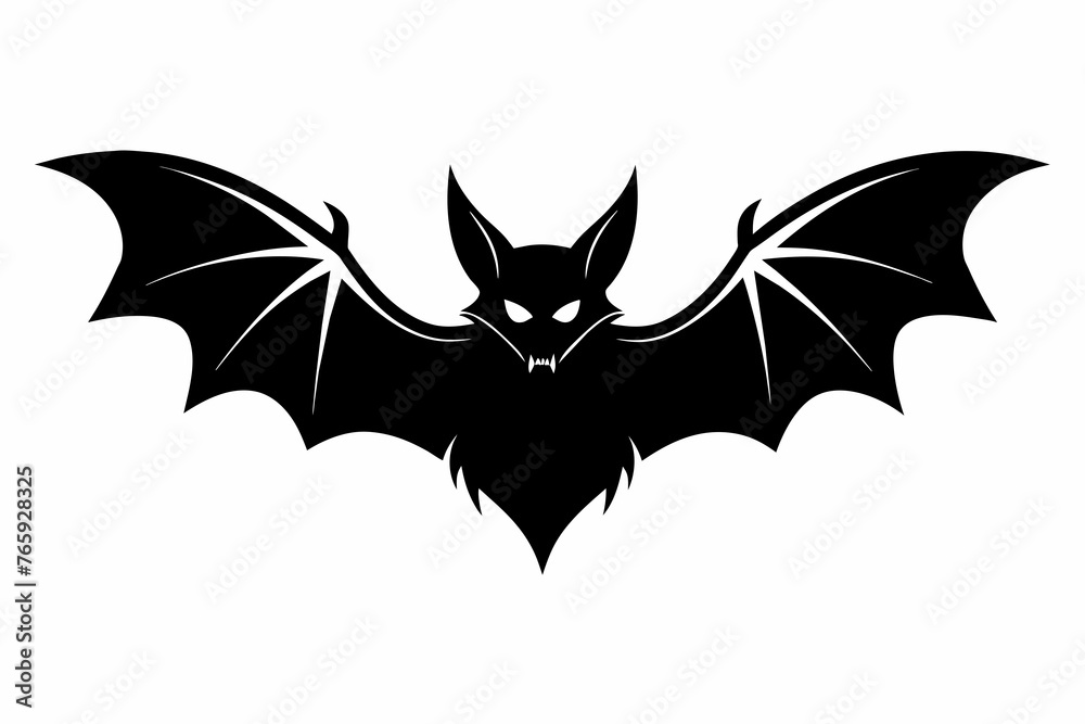 black silhouette of bat on white background black silhouette of bat on white background