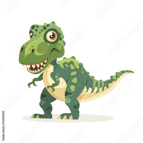 Trex dinosuar cartoon flat vector illustration isol © Mishi
