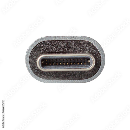 Converter USB Type C connector on a white background close-up