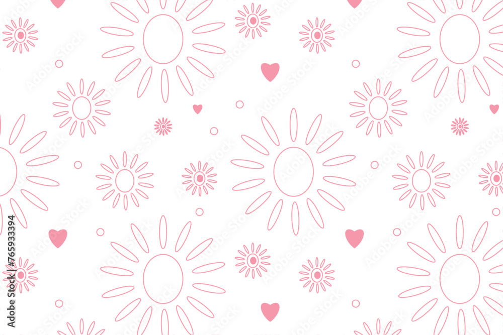 Seamless pattern with pink flowers Seamless pattern with pink flowers