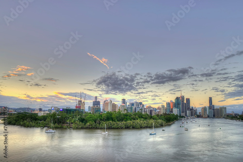 skyline of Brisbane, capital of Queensland, Australia