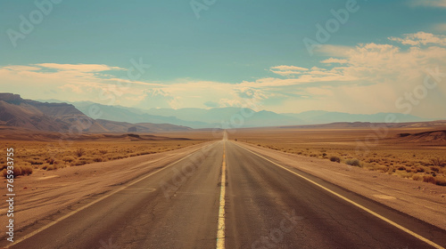 A road stretching into the distance, symbolizing a journey or path 