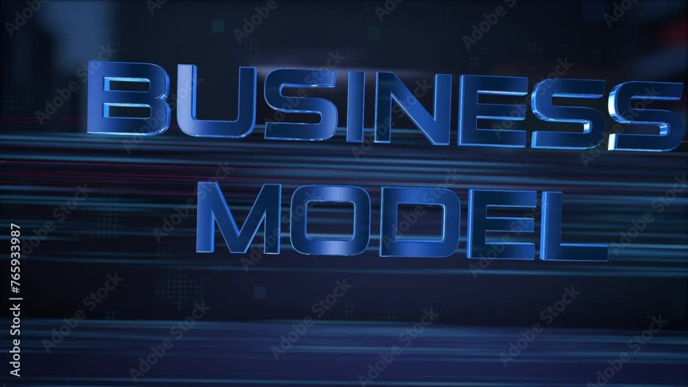 Business Model. Businessman using a computer in a dark room. 3d rendering. 4K. 60fps Business Model. Businessman using a computer in a dark room. 3d rendering. 4K. 60fps