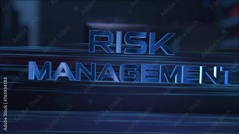 Risk management. Businessman using a computer in a dark room. 3d rendering. 4K. 60fps Risk management. Businessman using a computer in a dark room. 3d rendering. 4K. 60fps