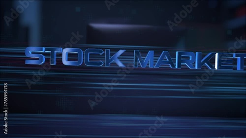 Businessman using a computer in a dark room. 3d rendering. 4K. 60fps