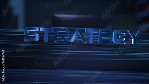 Businessman using a computer in a dark room. 3d rendering. 4K. 60fps