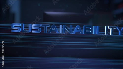 Businessman using a computer in a dark room. 3d rendering. 4K. 60fps