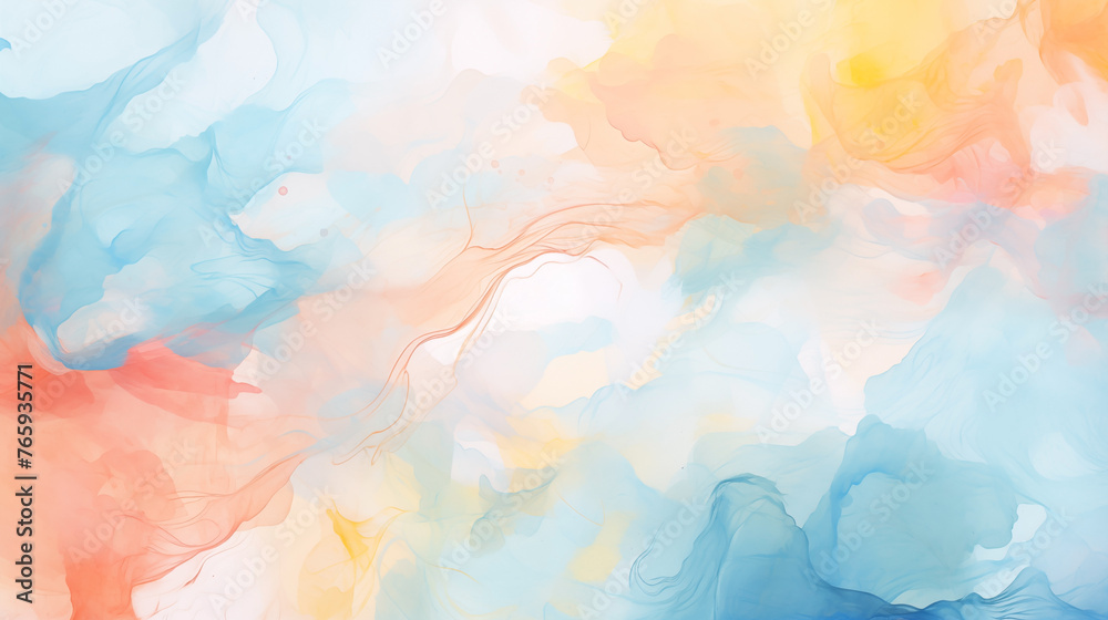 Watercolor background with fluid colors merging like a tranquil sea