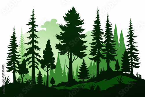 Forest vector silhouette 