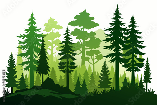 Forest vector silhouette 