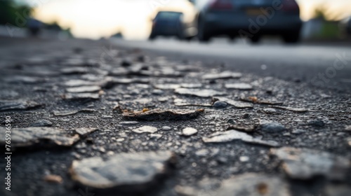 The road was badly damaged due to natural disasters, disrupting road users.