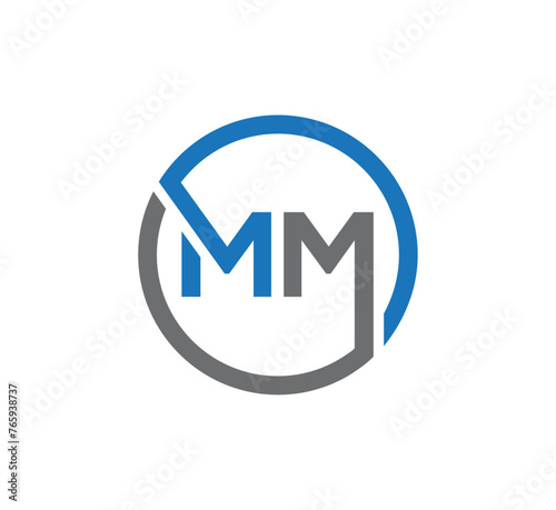 MM letter logo design vector template