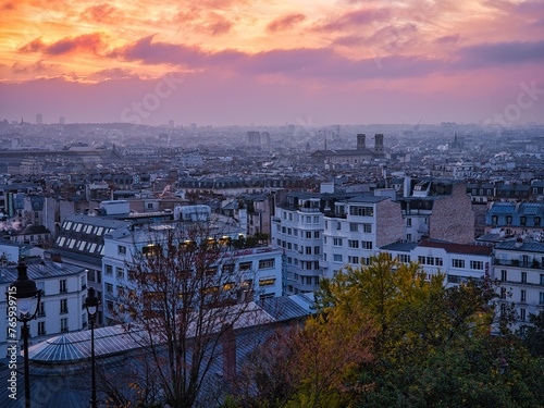 Sunrise over Montmartre  Paris  France