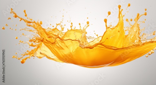 a close up of a splash of orange liquid © Aculina