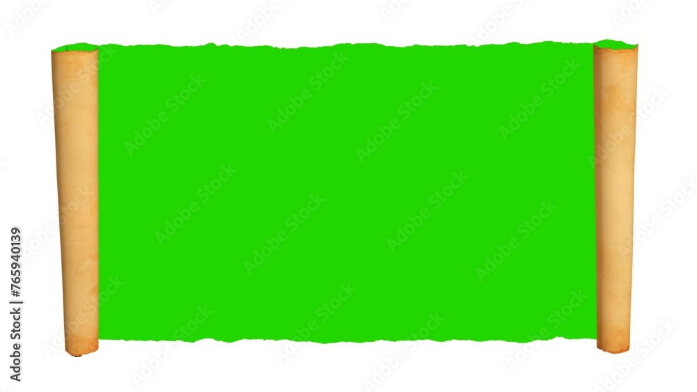 Paper scroll or parchment animation. Two types of luma matte for background and text. 4k 