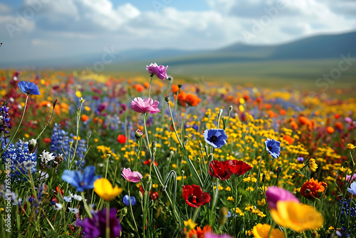 flowers in the field field of wildflowers field of flowers