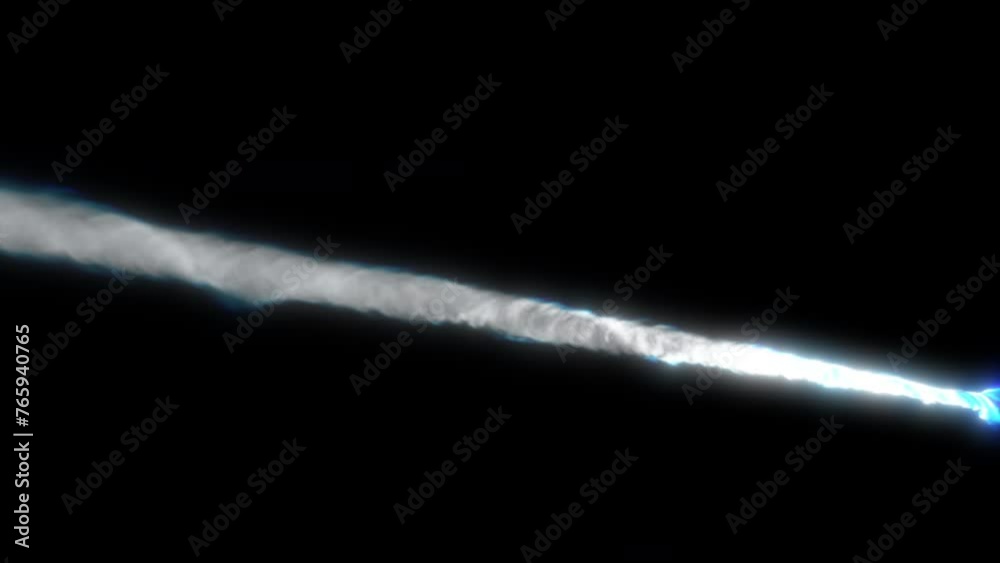 Blue laser energy beam with electricity arcs around it - 60 fps, 4K Pro Res with alpha mask pass