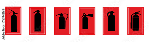 Fire extinguisher icon, safety, fire extinguisher, fire extinguisher, fire extinguisher, fire extinguisher of different shapes and sizes vector eps10
