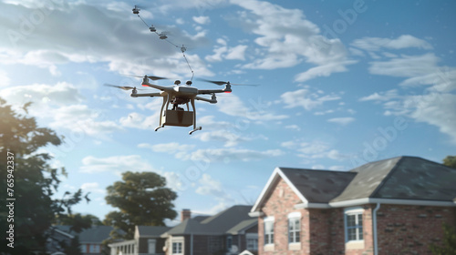 Aerial Delivery: Drone Transporting Packages