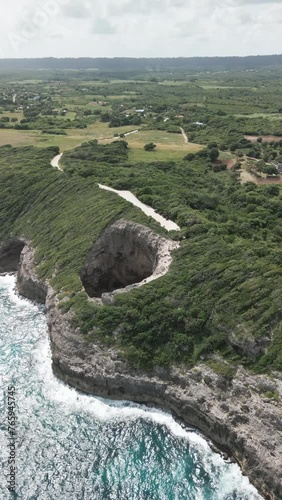 Aerial video over Gueule Grand Gouffre in Marie Galante