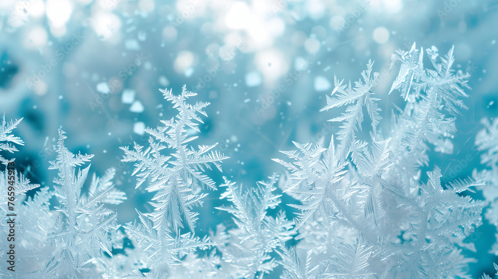 Winter Wonderland: Detailed Close-Up of Ice Crystals Forming a Stunning Background on Window Glass, Capturing the Magical Beauty of Winter's Frosty Touch. Winter Wonderland: Detailed Close-Up of Ice Crystals Forming a Stunning Background on Window Glass, Capturing the Magical Beauty of Winter's Frosty Touch.