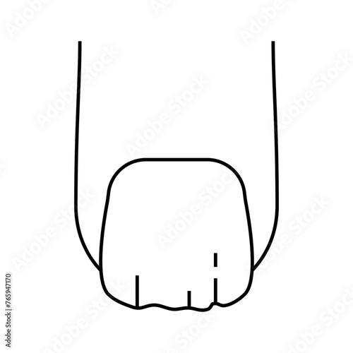 Fungal infection of the nail. Line art vector illustration. Nail disease icon. Podology, dermatology disease. Fungal infection, psoriasis. Nail care, cosmetology, medicine. Health and beauty concept
