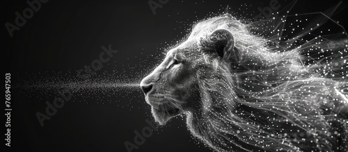Lion. Digital polygon illustration