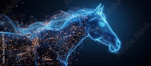 Horse low poly wireframe illustration photo
