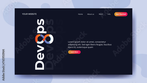 Devops isometric landing page. DevOps, software development and IT Operation methodology, Web development or devops concept in banner, poster, flyer design.