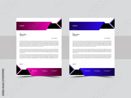 Modern creative & clean business style letterhead of your corporate project design.  Print with vector & illustration. 