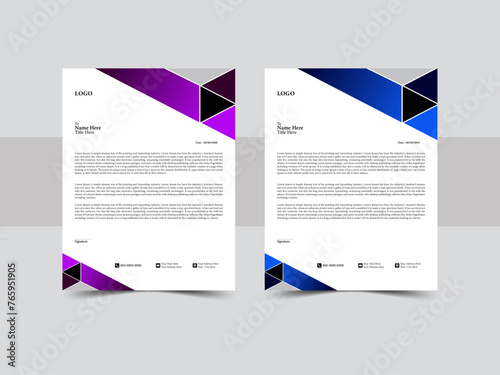 Abstract letterhead design modern business letterhead design template. Set to print with vector & illustration.
