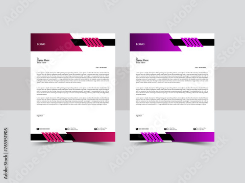 Abstract letterhead design modern business letterhead design template. Set to print with vector & illustration.
