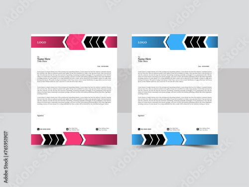 Abstract letterhead design modern business letterhead design template. Set to print with vector & illustration.
