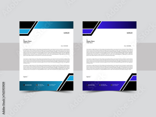 Abstract letterhead design modern business letterhead design template. Set to print with vector & illustration.

