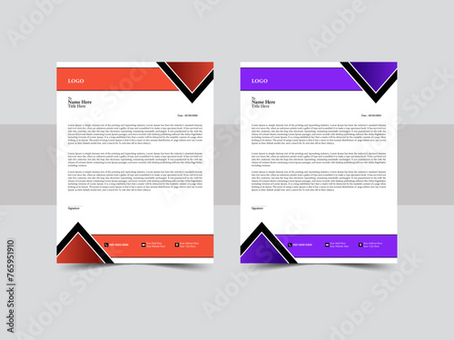 Modern creative & clean business style letterhead of your corporate project design.  Print with vector & illustration. 
