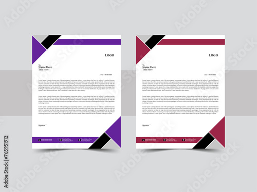 Modern creative & clean business style letterhead of your corporate project design.  Print with vector & illustration. 