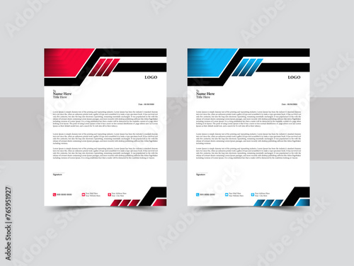 Modern creative & clean business style letterhead of your corporate project design.  Print with vector & illustration. 