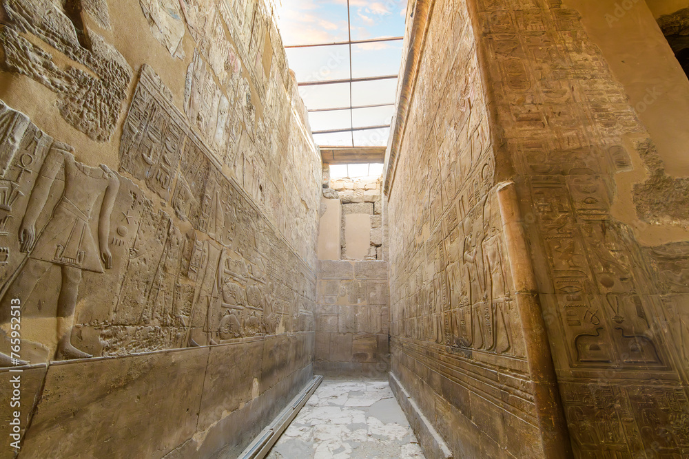 Interior view of the inner sanctuary of Alexander, a Theban temple ...